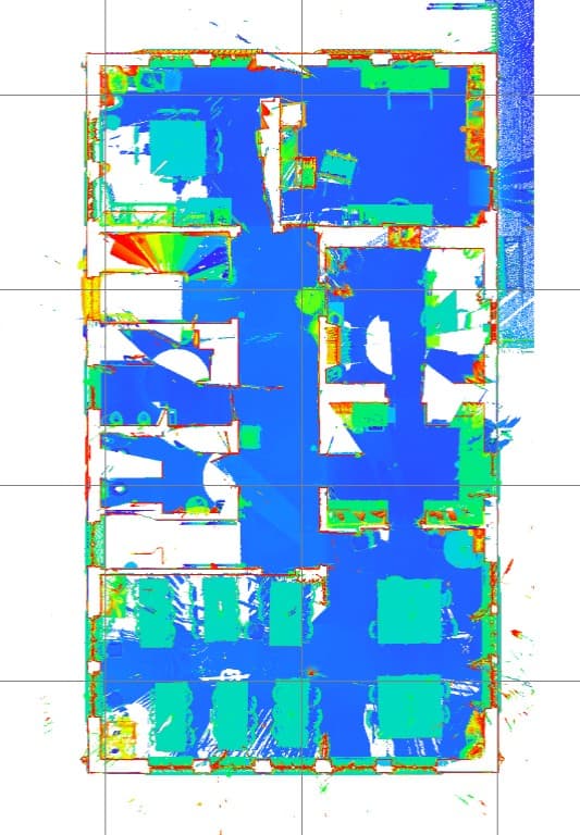 Nuage de points brut d'un plan intérieur