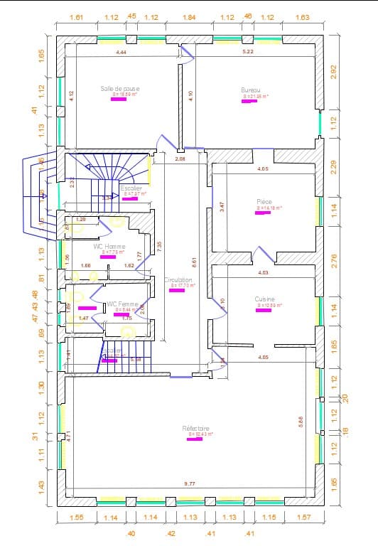 Plan DWG livré, correspondant au même plan intérieur